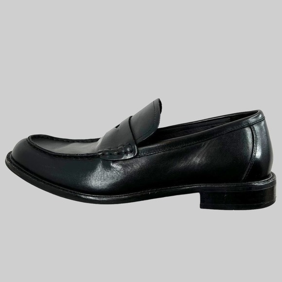 LANDS’ END Penny Loafers in Black Leather Men's Size 12 - Picture 2 of 11